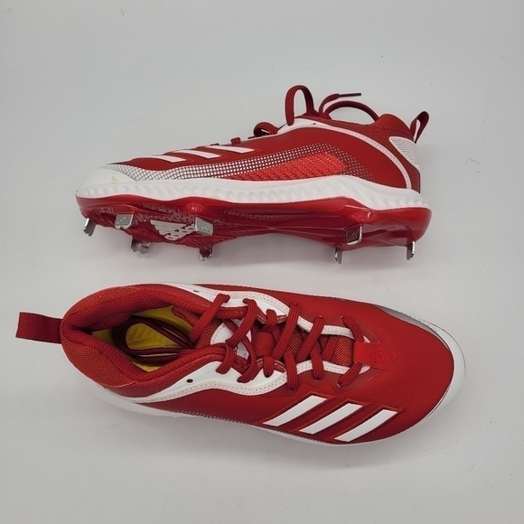 adidas Icon 6 Bounce Team Power Baseball Metal Cleats Men 7.5 Shoes Red NEW - Picture 11 of 15
